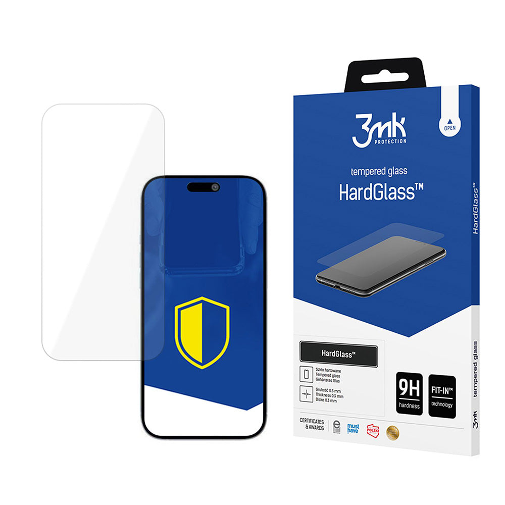 Защитно фолио 3MK HardGlass за екран на Apple iPhone 17 Air, закалено стъкло, Full Glue