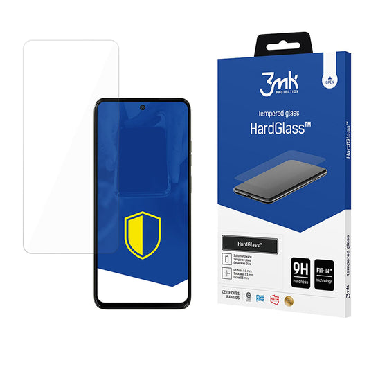 Протектор за екран 3MK HardGlass за Motorola Moto G15 / G15 Power / E15 / G05, закалено стъкло, пълно залепване