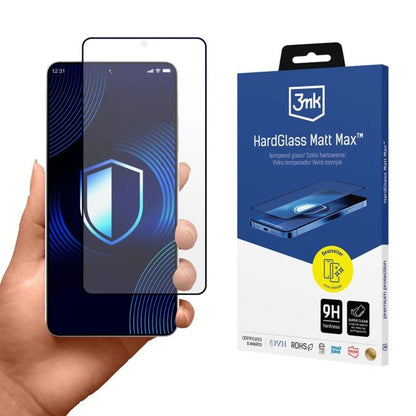 Фолио за защита на екрана 3MK HardGlass за Samsung Galaxy S26 Ultra S948, Закалено стъкло, Пълно лепило, Черно