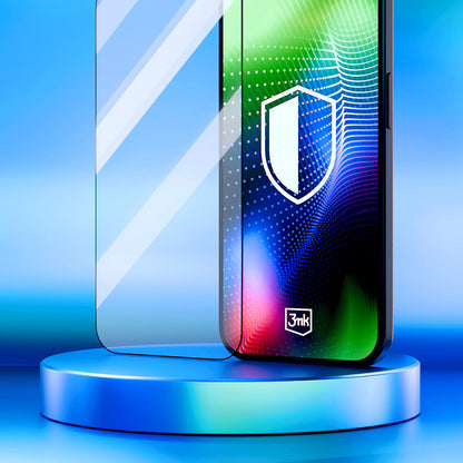 Защитно фолио 3MK Hardy Ultra за екран на Apple iPhone 17 / 16 Pro, закалено стъкло, пълно лепило, черно