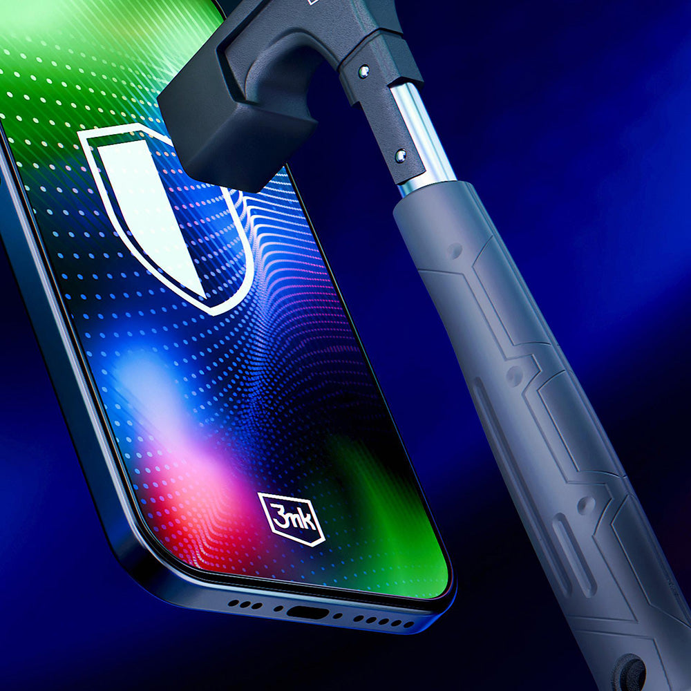 Защитно фолио 3MK Hardy Ultra за екран на Apple iPhone 17 / 16 Pro, закалено стъкло, пълно лепило, черно
