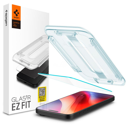 Spigen EZ FIT Защитен екран за Apple iPhone 16 Pro Max, със стъклена защита, пълно залепване AGL07914 