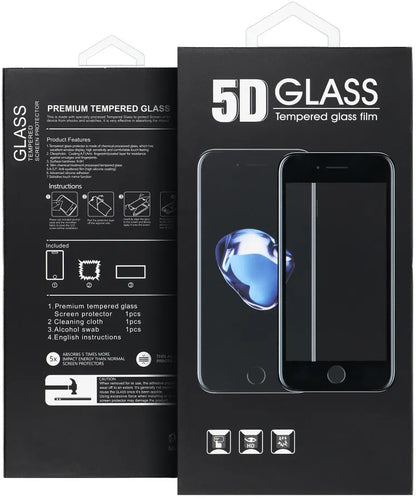 OEM защитно фолио за екран за Motorola Edge 60 Fusion / Edge 60, закалено стъкло, пълно залепване, 5D, черно