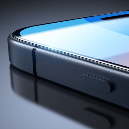 Защитно фолио ESR за екран на Apple iPhone 16 / 15, закалено стъкло, пълно залепване, комплект от 2 броя, черно.