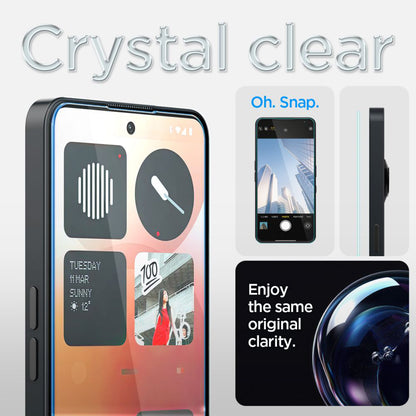 Защитно фолио Clear Spigen GlastR EZ FIT за Nothing Phone (3a) / Phone (3a) Pro, закалено стъкло, Full Glue AGL09429