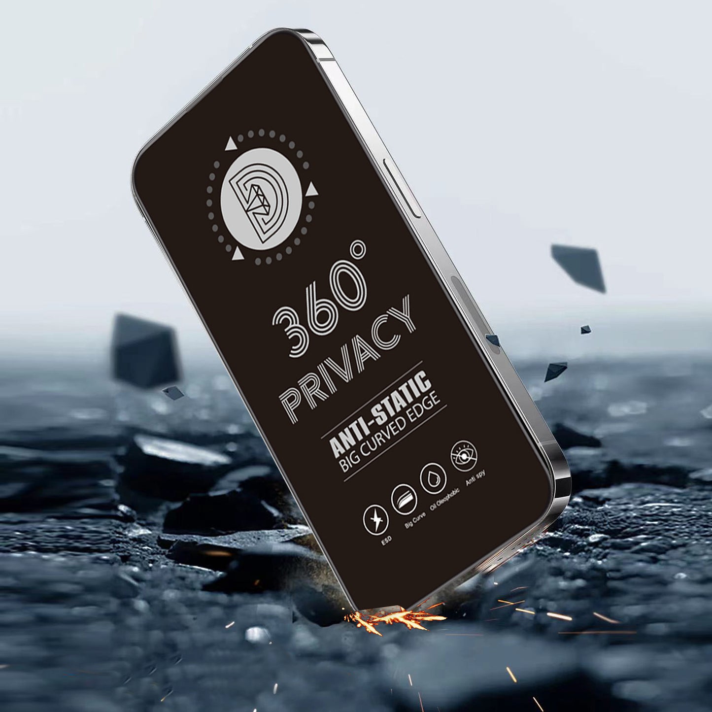 Протектор за екран Privacy OEM 360 за Samsung Galaxy A37 5G, закалено стъкло, пълно залепване