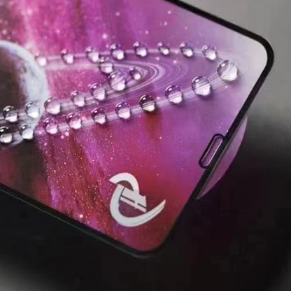 OEM протектор за екран за Apple iPhone 14 Pro, закалено стъкло, пълно залепване, комплект от 10 броя, 9D, черен