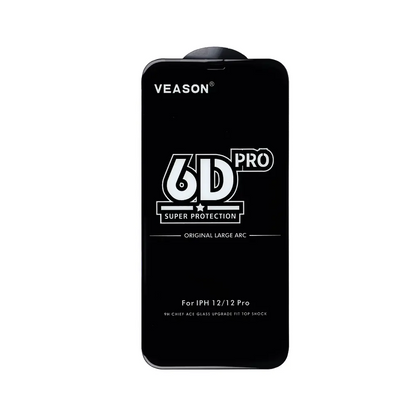 Протектор за екран Veason PRO за Apple iPhone 16 / 15, закалено стъкло, пълно залепване, 6D, черен
