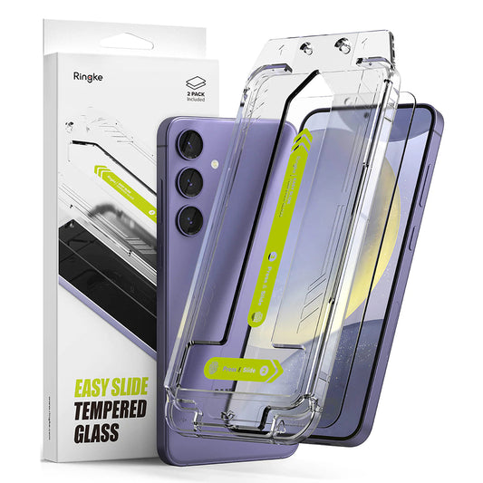 Ringke Easy Slide Screen Protector за Samsung Galaxy S24 S921, със стъклена защита, с пълно лепило, комплект 2 броя 