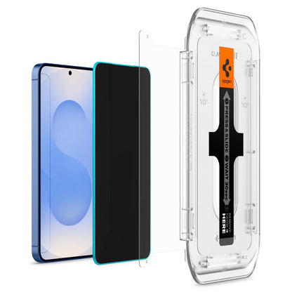 Протектор за екран Privacy Spigen GlastR EZ FIT HD за Samsung Galaxy S25 S931 / S24 S921, закалено стъкло, пълно залепване, комплект 2 броя