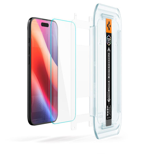 Защитно фолио за екран Spigen GlastR EZ FIT за Apple iPhone 17 Air, закалено стъкло, пълно залепване, комплект от 2 броя