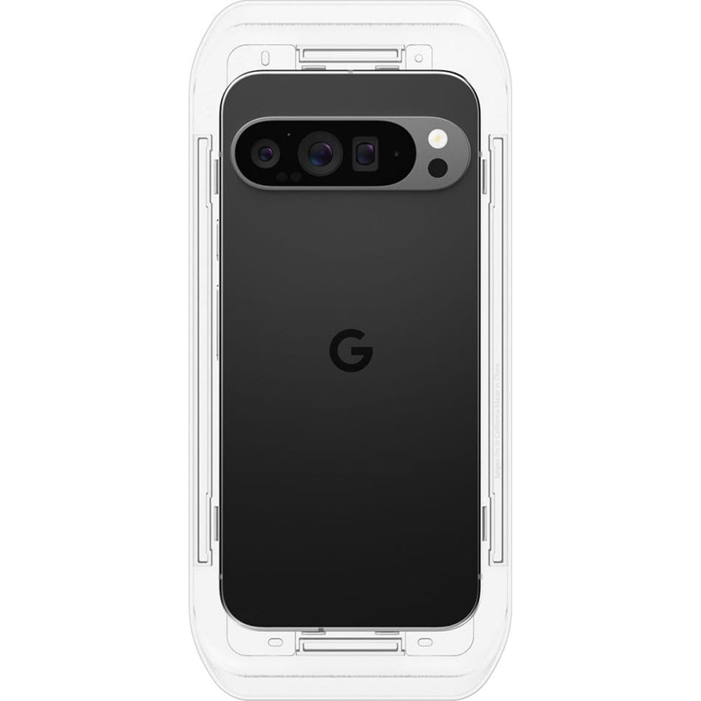 Фолио за защита на екрана Spigen GlastR EZ FIT за Google Pixel 9 Pro XL, закалено стъкло, пълно залепване, комплект от 2 броя