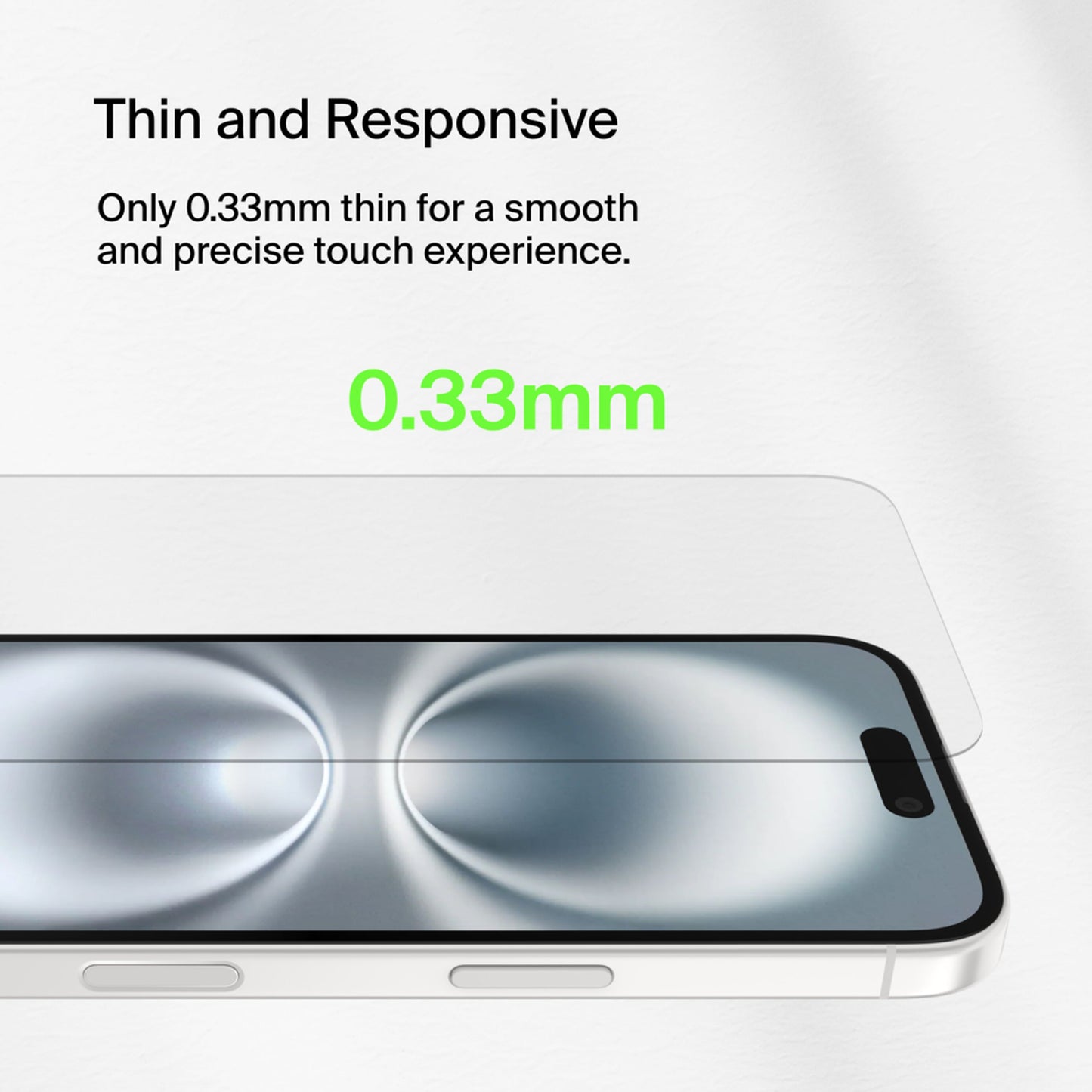 Протектор за екран Belkin ScreenForce TemperedGlass за Apple iPhone 16 / 15 / 14 Pro, закалено стъкло, пълно залепване OVA135zz