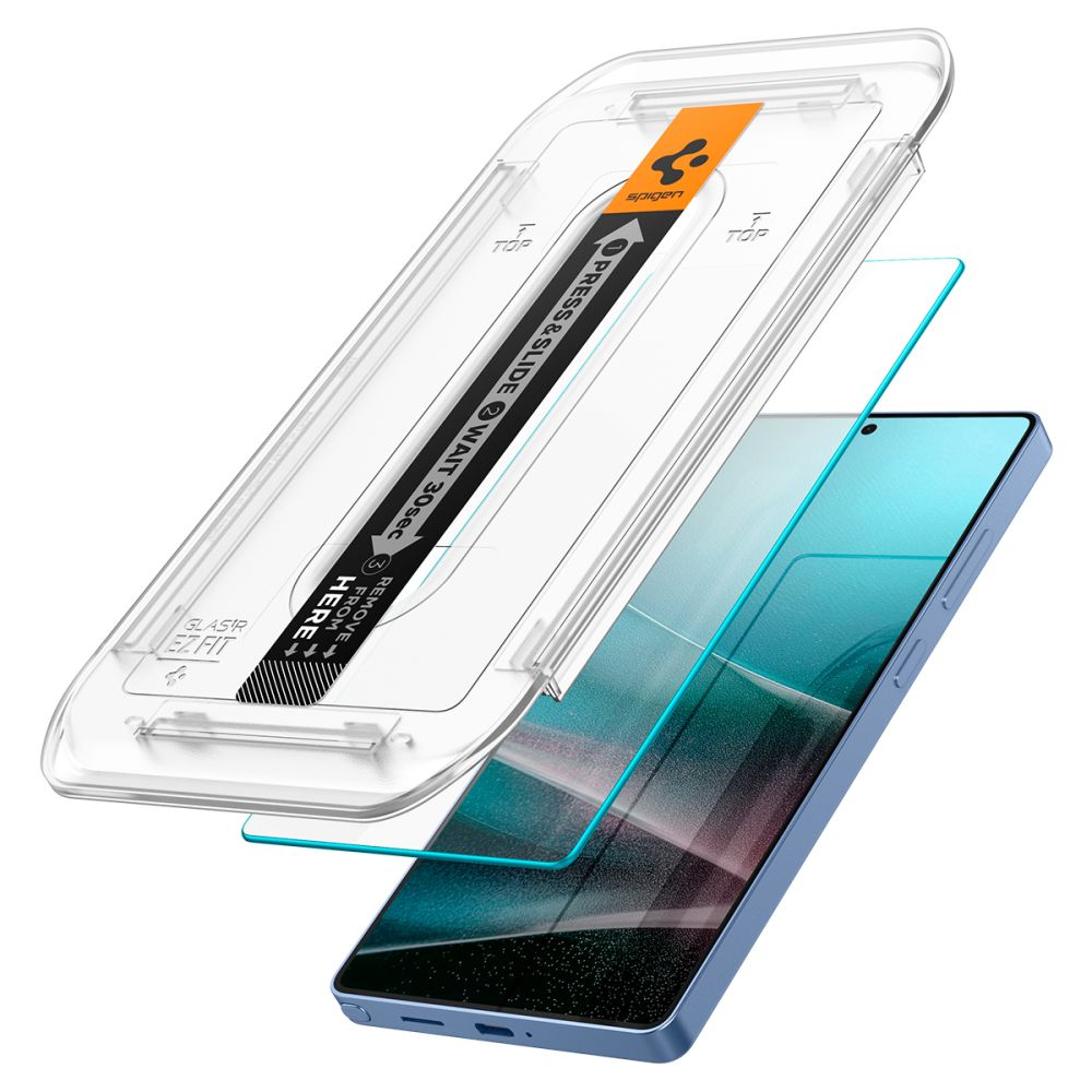 Защитно фолио за екран Spigen GlastR EZ FIT HD за Samsung Galaxy S25 Ultra S938, закалено стъкло, пълно залепване, комплект от 2 броя AGL09082