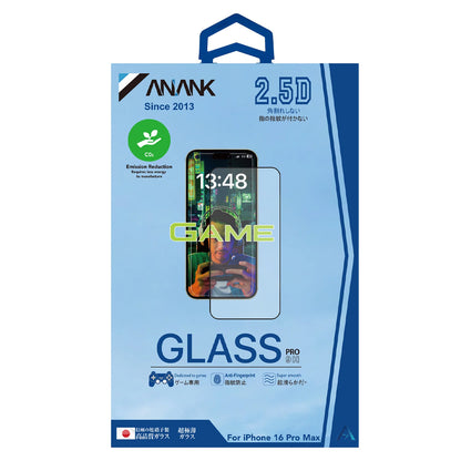 Протектор за екран Anank 1X Reinforced Anti-Fingerprint за Apple iPhone 16, закалено стъкло, пълно залепване, 2.5D, черен