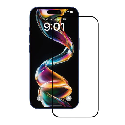 Протектор за екран Anank 1X Reinforced за Apple iPhone 16, закалено стъкло, пълно залепване, 2.5D, черен