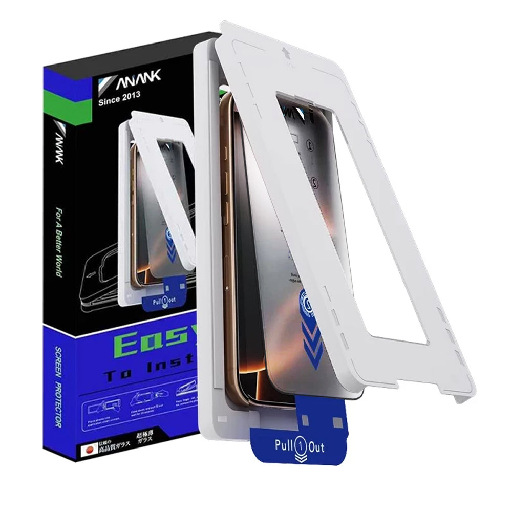 Протектор за екран Anank 2X Reinforced за Apple iPhone 16 Pro, закалено стъкло, пълно залепване, 2.5D, черен
