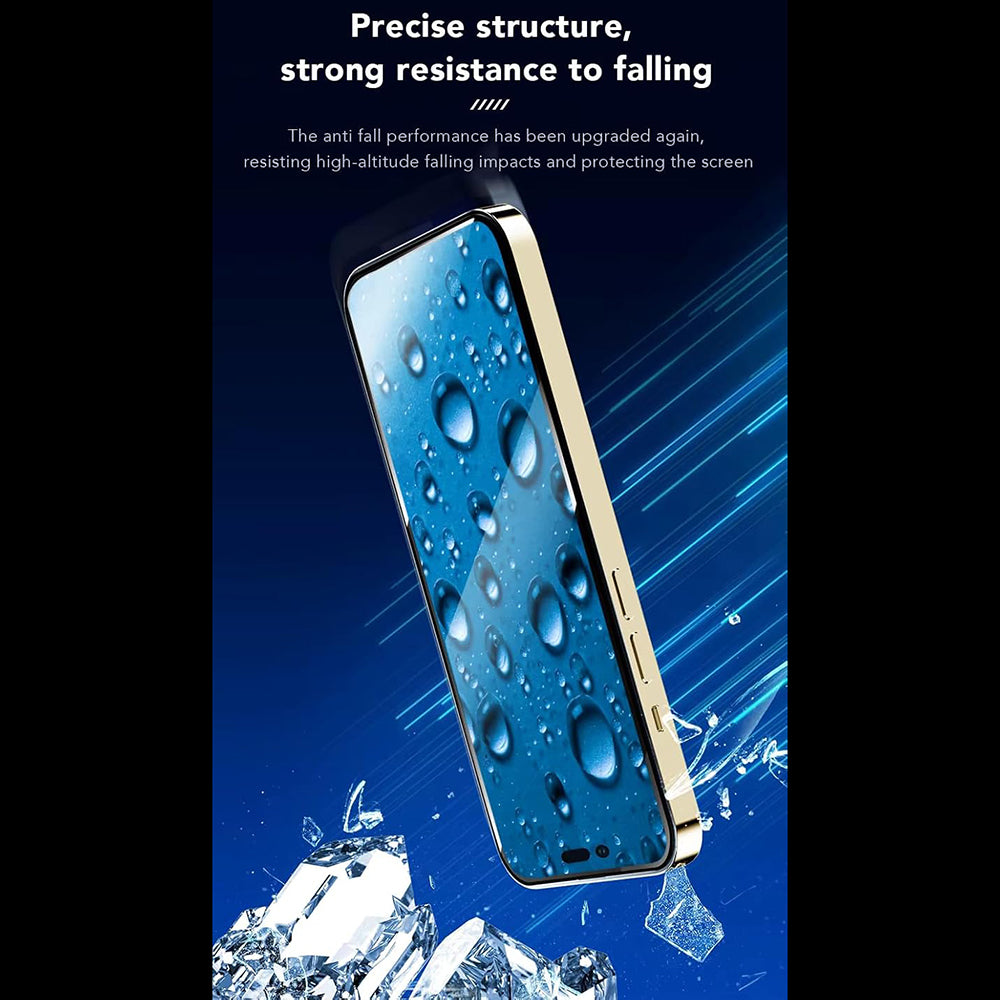 Протектор за екран Anank 3X Reinforced за Apple iPhone 14 Pro Max, закалено стъкло, пълно залепване, 2.5D, черен