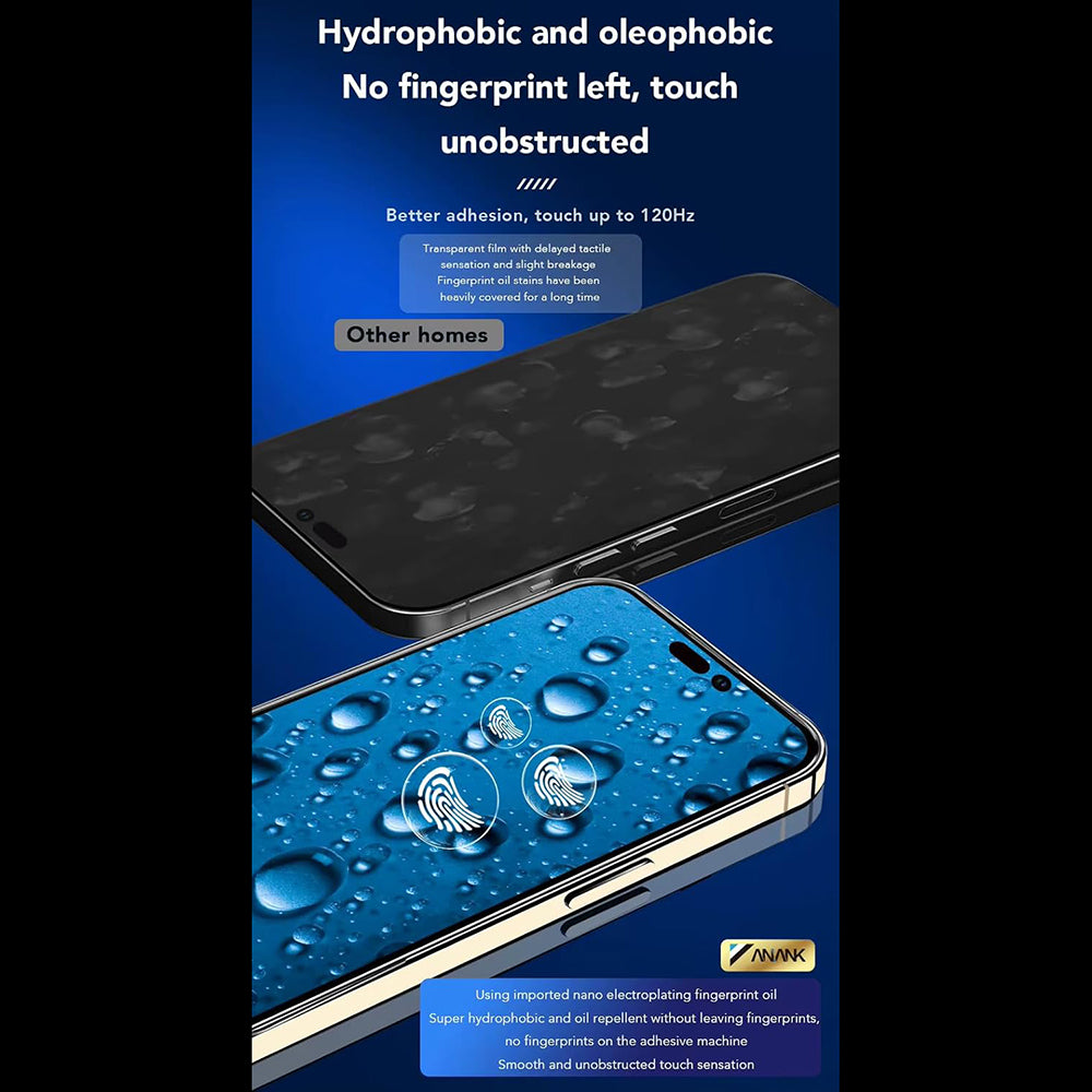 Протектор за екран Anank 3X Reinforced за Apple iPhone 16, закалено стъкло, пълно залепване, 2.5D, черен