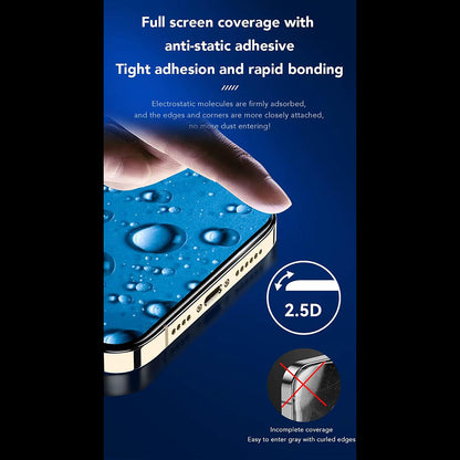 Протектор за екран Anank 3X Reinforced за Apple iPhone 16, закалено стъкло, пълно залепване, 2.5D, черен