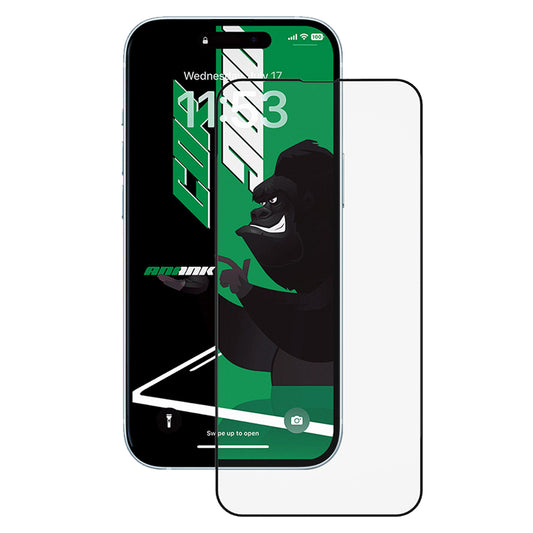 Протектор за екран Anank 5X Reinforced CG за Apple iPhone 15, закалено стъкло, пълно залепване, 2.5D, черен