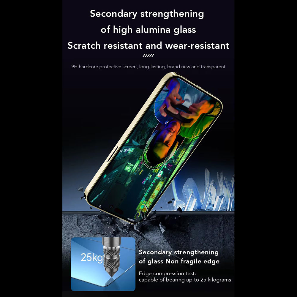 Протектор за екран Anank Anti-Fingerprint за Apple iPhone 14 Pro, закалено стъкло, пълно залепване, 2.5D, черен