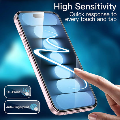 Anank Screen Protector Film for Apple iPhone 15, Tempered Glass, Full Glue, 3D, Set of 10 pieces