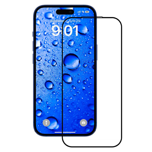 Защитно фолио Anank за екран на Apple iPhone 17 Pro, закалено стъкло, пълно лепене, 2.5D, черно