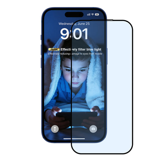Защитно фолио за екран Anti Blue Light Anank 5X Reinforced за Apple iPhone 17 Air, закалено стъкло, Full Glue, 2.5D, черно
