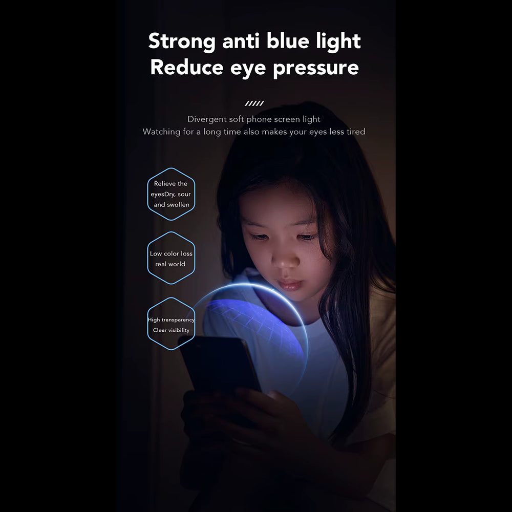 Протектор за екран Anti Blue Light Anank за Apple iPhone 15, закалено стъкло, пълно залепване, 2.5D, черен