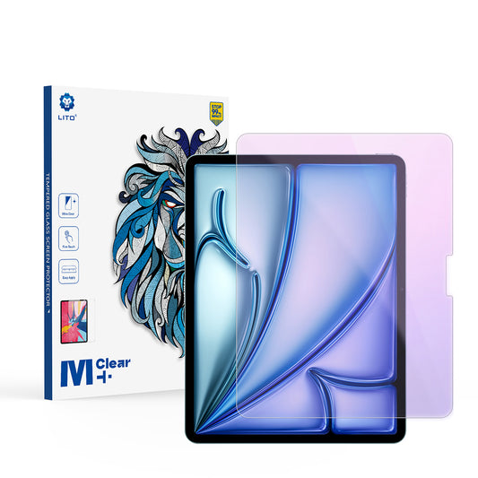 Протектор за екран Anti Blue Light Lito Classic за Apple iPad Air 13 (2026) / Pro 13 (2025), закалено стъкло, Full Glue, 2.5D