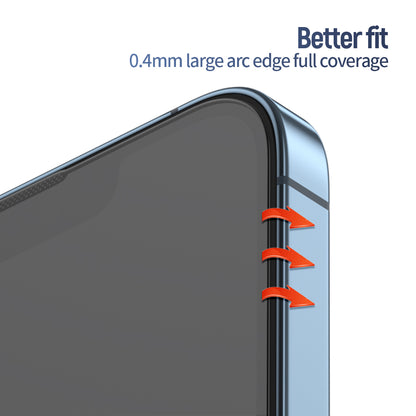 Blueo Anti-Reflective HD Screen Protector Film Applicator Pro for Apple iPhone 14 Pro, Tempered Glass, Full Glue, Black