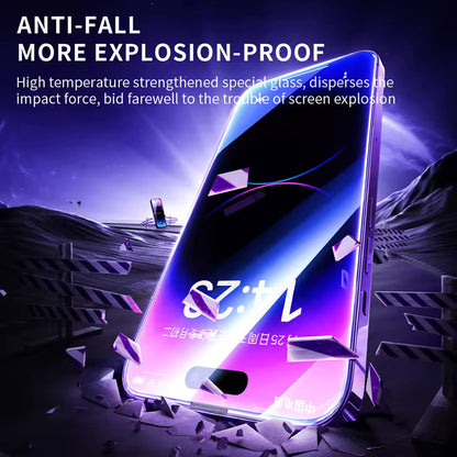Протектор за екран Blueo Anti-Static HD за Apple iPhone 17e / 16e / 14 / 13 Pro, закалено стъкло, пълно залепване, черен