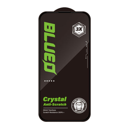 Протектор за екран Blueo Crystal Anti-Scratch за Apple iPhone 15 Pro Max, закалено стъкло, пълно залепване, черен