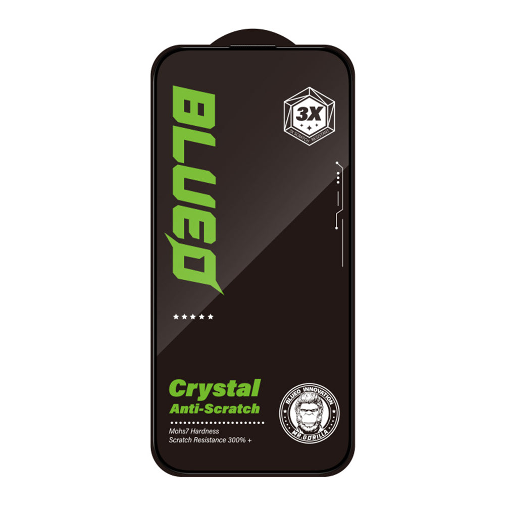 Протектор за екран Blueo Crystal Anti-Scratch за Apple iPhone 16 Pro, закалено стъкло, пълно залепване, черен