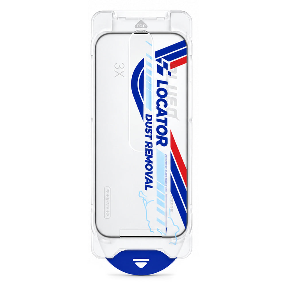 Протектор за екран Blueo Drop Resistant Applicator Pro за Apple iPhone 18 Pro / 17 Pro / 17 / 16 Pro, закалено стъкло, Full Glue, черен