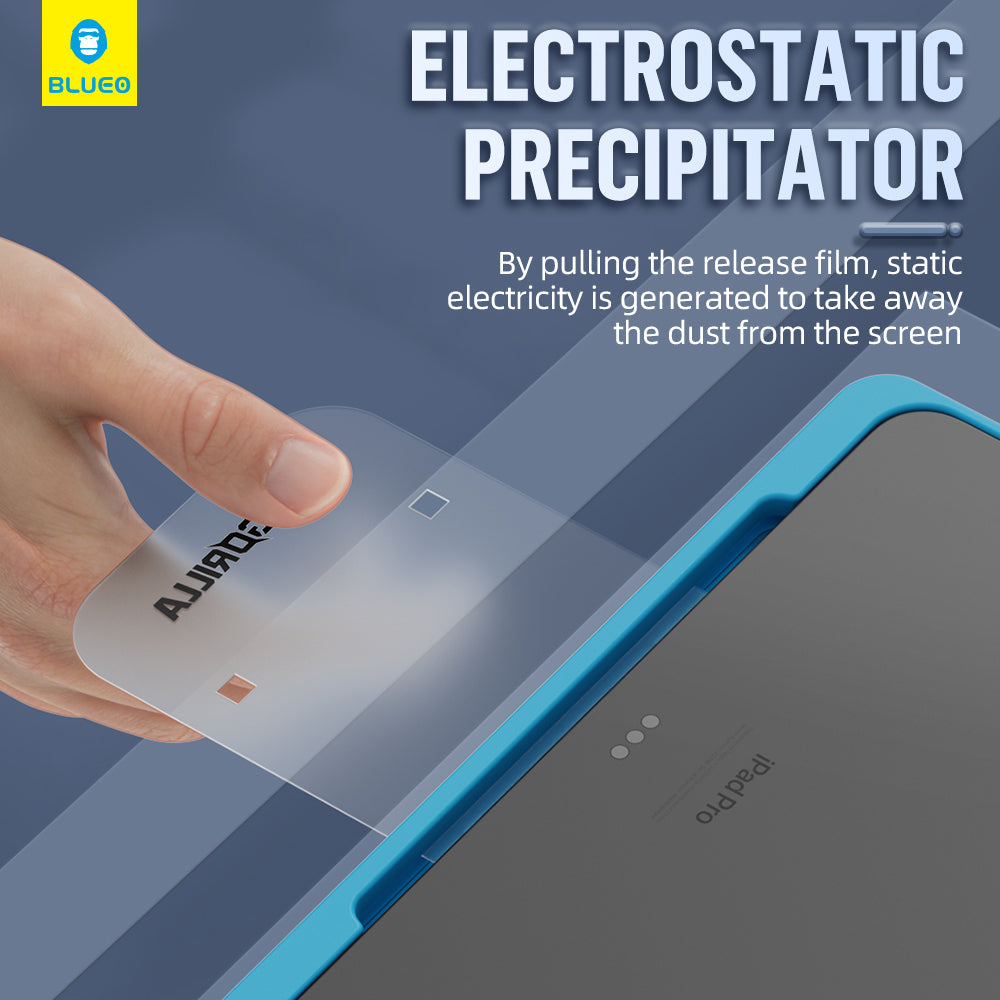 Протектор за екран Blueo HD Applicator Pro за Apple iPad (2025) / (2022), закалено стъкло, пълно залепване