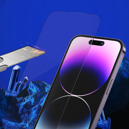 Blueo Sapphire Applicator Pro Screen Protector Film for Apple iPhone 15 Pro Max, Tempered Glass, Full Glue, Black