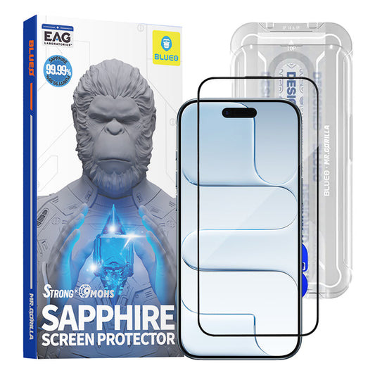 Фолио за защита на екрана Blueo Sapphire Applicator Pro за Apple iPhone 17 Air, Закалено стъкло, Пълно залепване