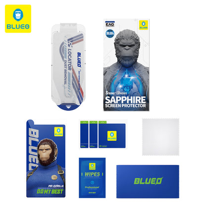 Фолио за защита на екрана Blueo Sapphire Applicator Pro за Apple iPhone 17 Air, Закалено стъкло, Пълно залепване