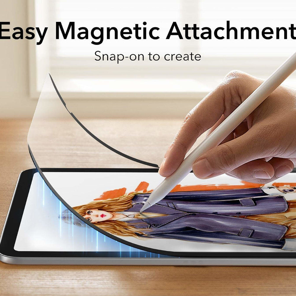 Защитно фолио ESR Paper Feel Magnetic за Apple iPad (2025) / (2022), Пластмаса