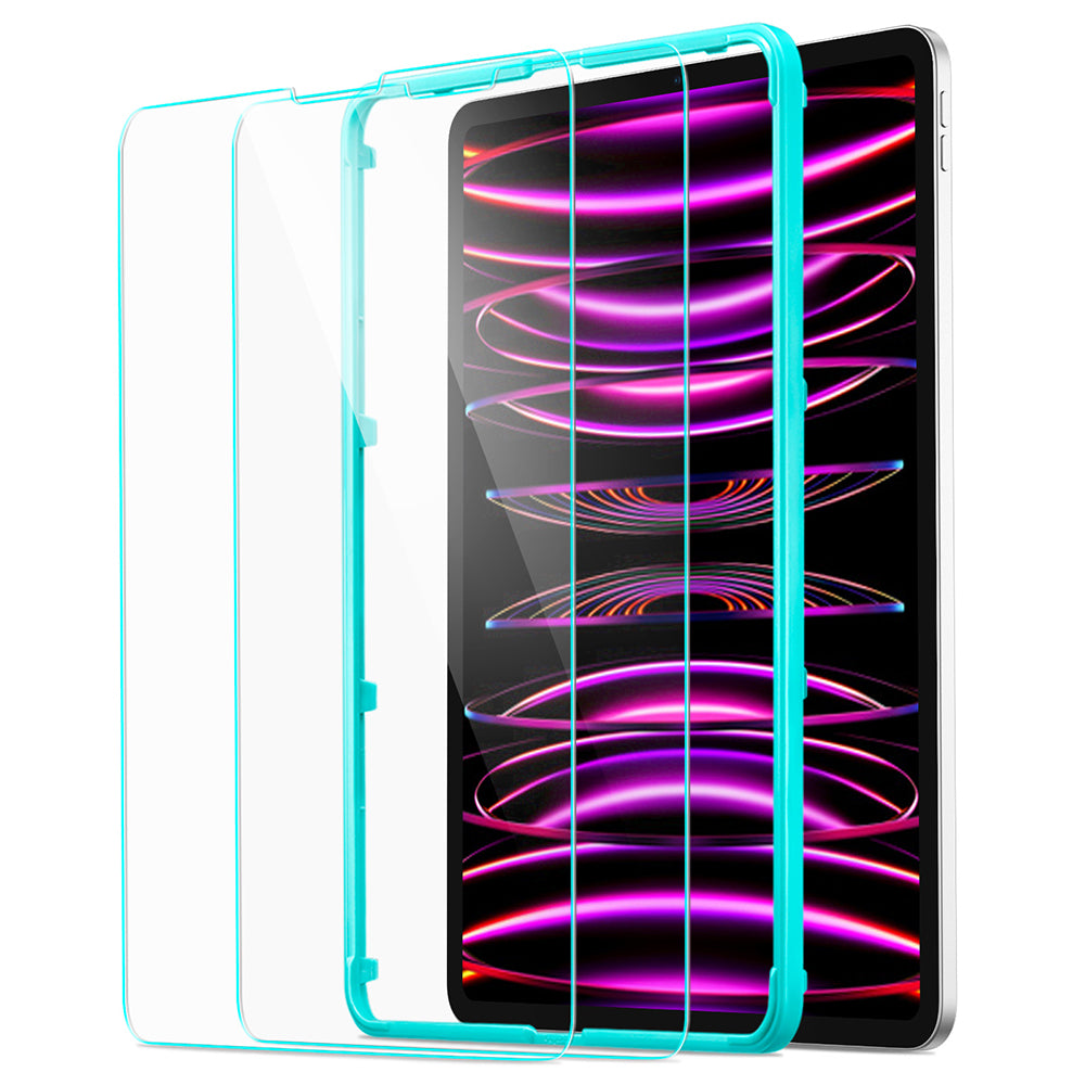 Защитно фолио ESR за екран за Apple iPad Pro 12.9 (2022) / Pro 12.9 (2021) / Pro 12.9 (2020), закалено стъкло, пълно залепване, комплект от 2 броя.