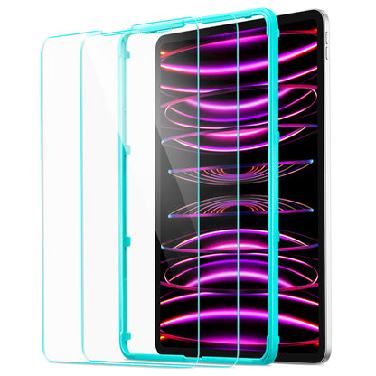 Защитно фолио ESR за екран за Apple iPad Pro 12.9 (2022) / Pro 12.9 (2021) / Pro 12.9 (2020), закалено стъкло, пълно залепване, комплект от 2 броя.