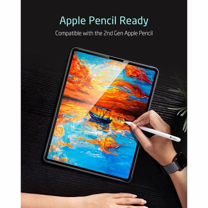 Защитно фолио ESR за екран за Apple iPad Pro 12.9 (2022) / Pro 12.9 (2021) / Pro 12.9 (2020), закалено стъкло, пълно залепване, комплект от 2 броя.