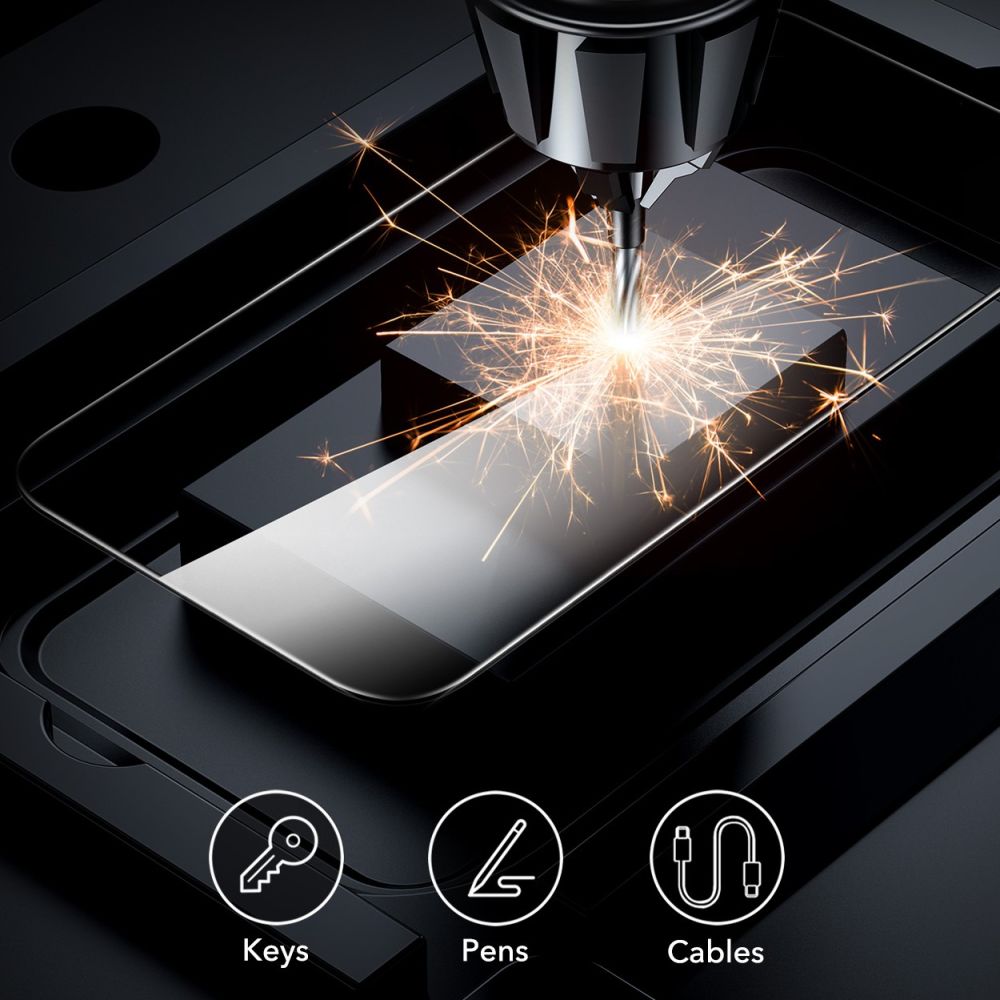 Защитно фолио ESR за екран на Apple iPhone 16, закалено стъкло, Full Glue