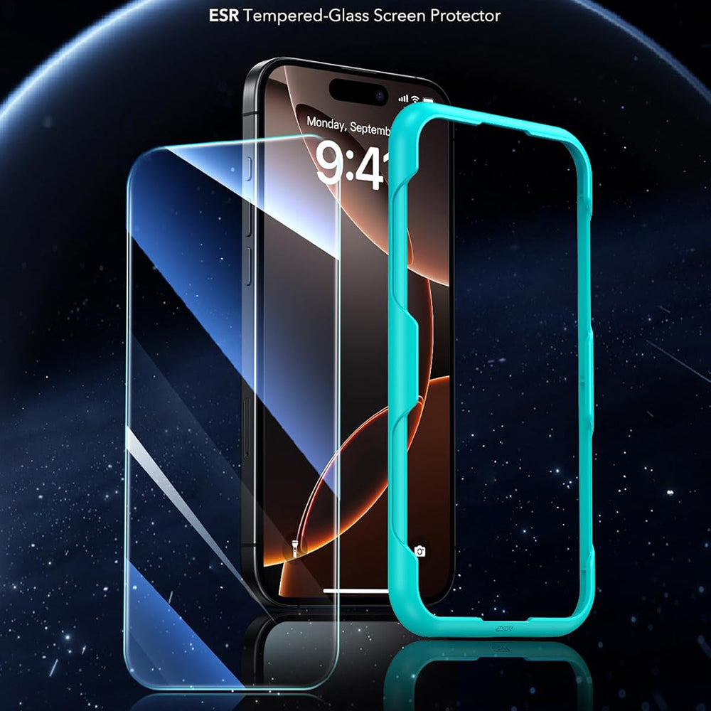 Защитно фолио ESR за екран за Apple iPhone 17 Air, закалено стъкло, Full Glue, комплект от 3 броя