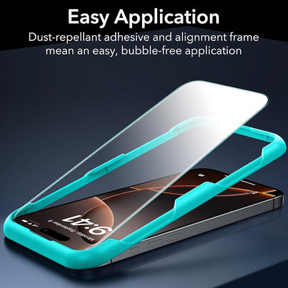 Защитно фолио ESR за екран за Apple iPhone 17 Air, закалено стъкло, Full Glue, комплект от 3 броя