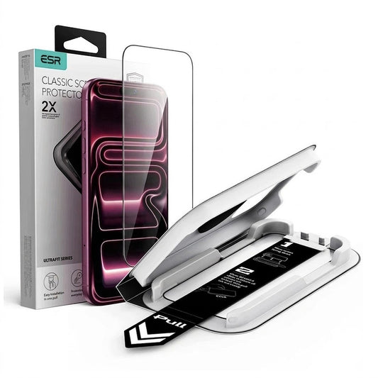 Протектор за екран ESR UltraFit Classic за Apple iPhone 18 Pro Max / 17 Pro Max, закалено стъкло, пълно залепване, черен