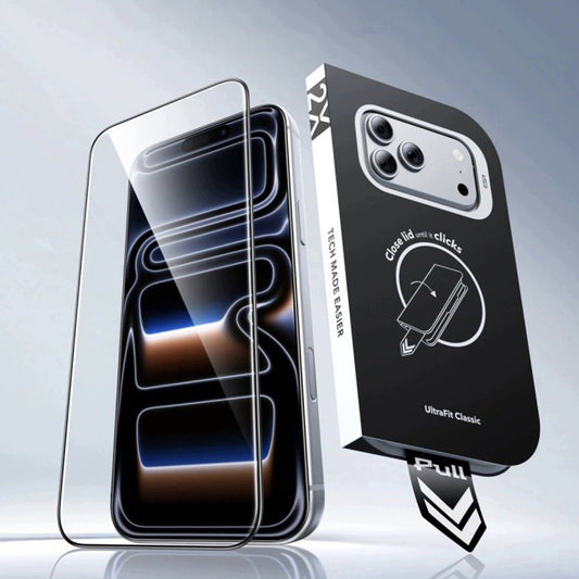 Протектор за екран ESR UltraFit Classic за Apple iPhone 18 Pro Max / 17 Pro Max, закалено стъкло, пълно залепване, комплект от 2 броя, черен