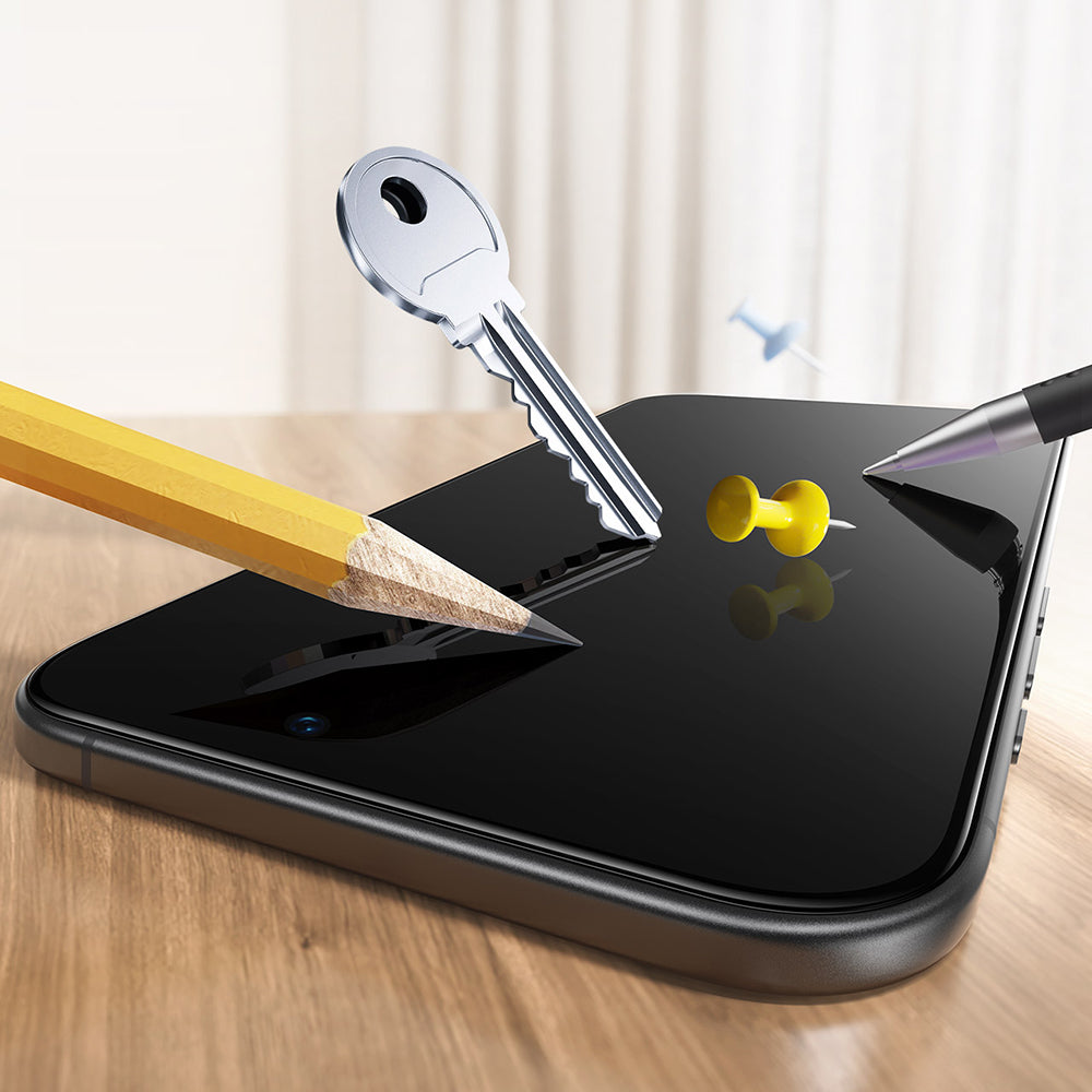 Защитно фолио ESR UltraFit за екран на Apple iPhone 17 Pro, закалено стъкло, пълно залепване, черно